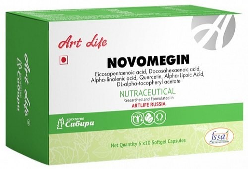 

Биокомплекс Новомегин - Novomegin IND омега-3 и 6, (ПНЖК), Art Life 60 капул (910314)