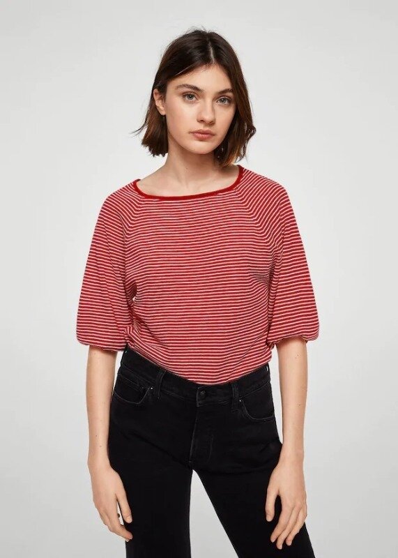 

Джемпер Mango 23055627 красный в полоску M