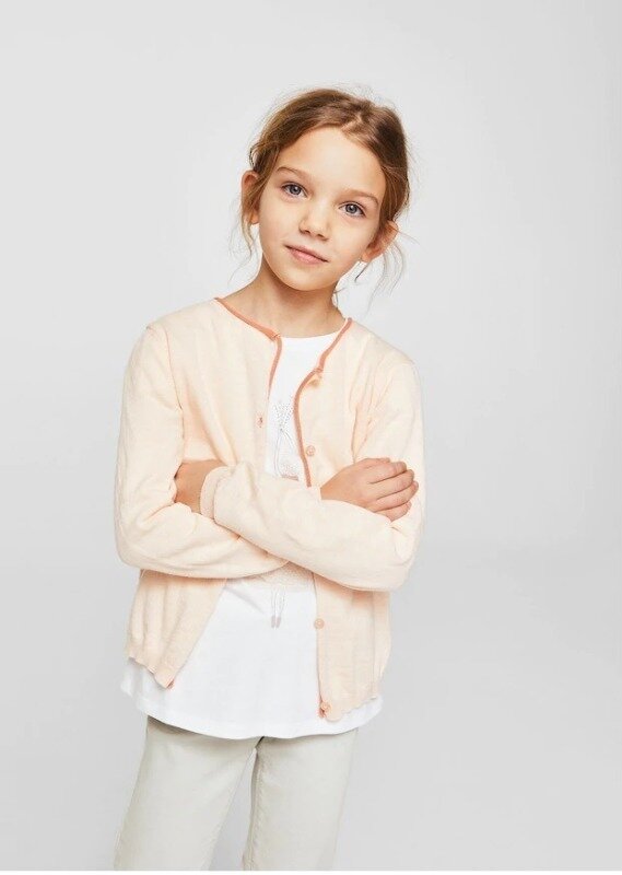 

Тонкий кардиган Mango 23090479 128 см персиковый