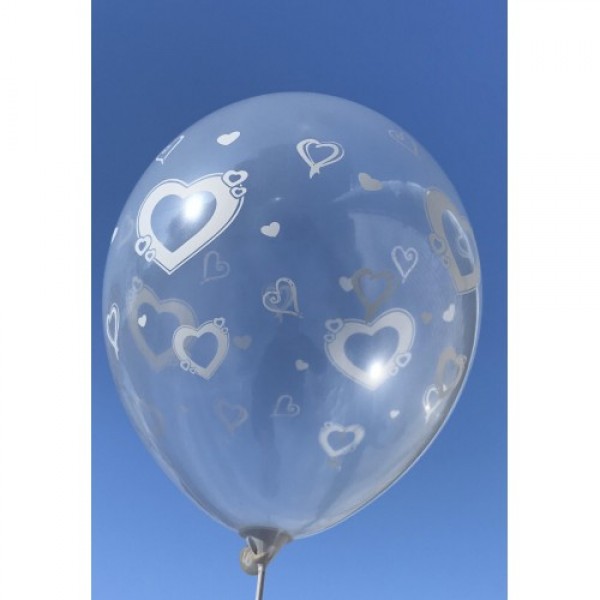 

Воздушные шары Сердца 4 стороны 12"/30 см прозрачный DREAM BALLOONS (Таиланд) 100 шт