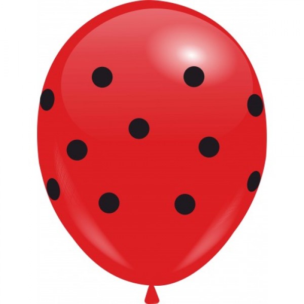 

Воздушные шары горох с рисунком 12"/30 см красный DREAM BALLOONS (Таиланд) 50 шт