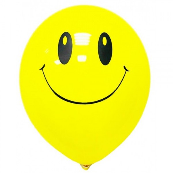 

Воздушные шары смайл c рисунком 12"/30 см желтый DREAM BALLOONS (Таиланд) 100 шт