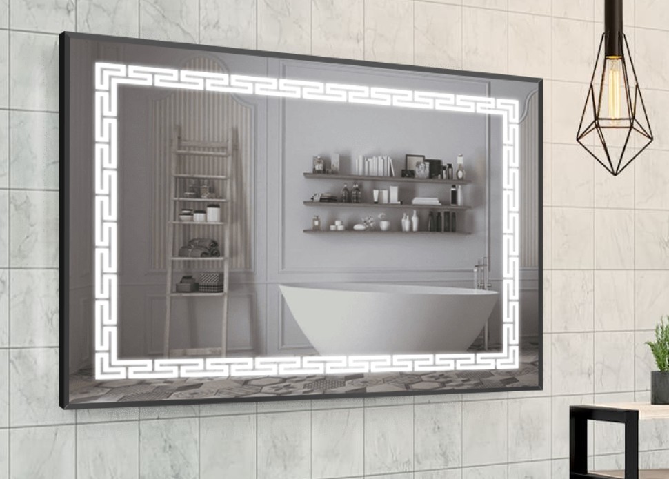 

Зеркало в алюминиевой раме c LED подсветкой Smart Mirror сенсорное Catania-R 90 x 140 см Прямоугольное