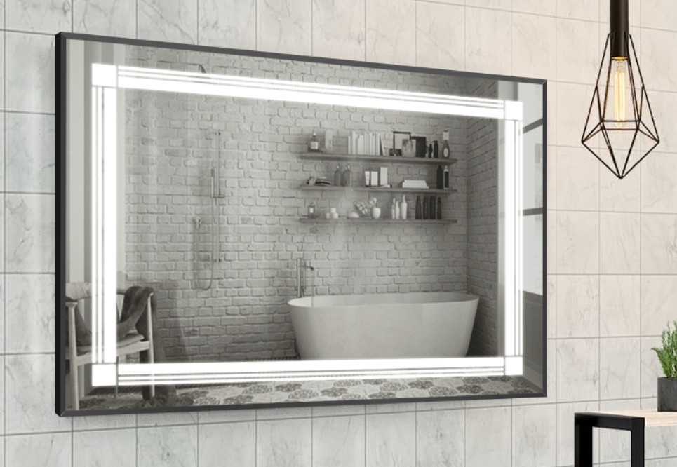 

Зеркало в алюминиевой раме c LED подсветкой Smart Mirror сенсорное Cosenza-R 60 x 100 см Прямоугольное