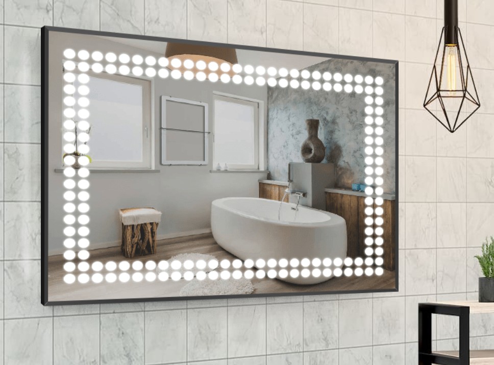 

Зеркало в алюминиевой раме c LED подсветкой Smart Mirror сенсорное Como-R 90 x 140 см Прямоугольное