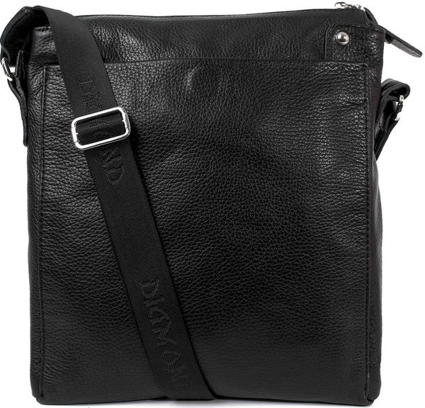 

Вертикальная кожаная сумка на три отделения Diamond 7849 black