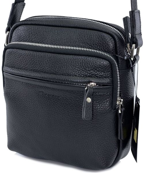 

Вертикальная кожаная сумка на три отделения Diamond 71255 black