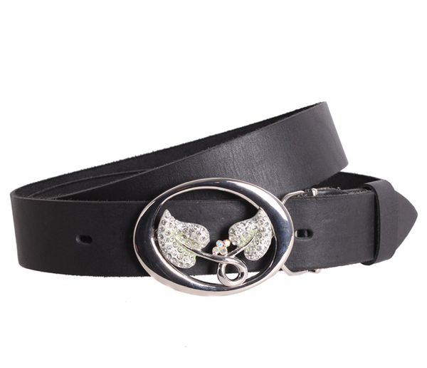 

Женский кожаный ремень с бляхой D-Belts S1077 черный (130 см х 4 см)