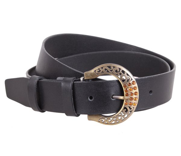 

Женский классический кожаный ремень D-Belts S1119 черный (130 см х 4 см)