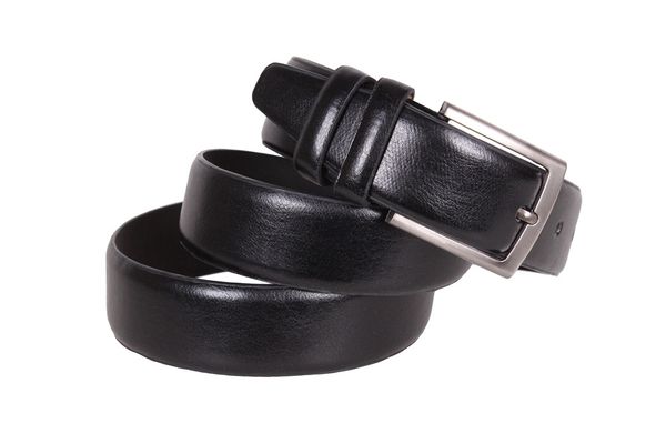 

Мужской пояс с темной пряжкой из эко-кожи D-Belts S0611 черный (115 см х 3.5 см)