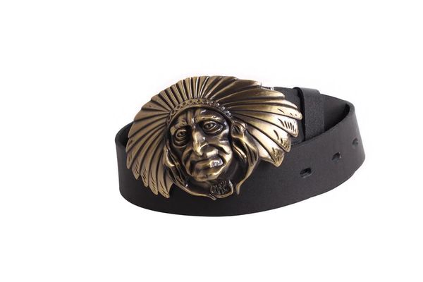 

Ремень кожаный с бронзовой пряжкой D-Belts S0178 черный (130 см х 4 см)