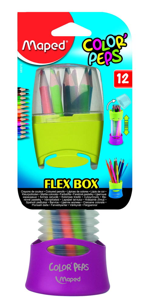 

Карандаши цветные Maped Flex Box в раздвижном пенале 12 цветов 683212