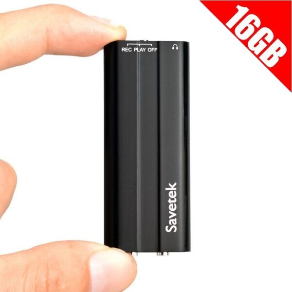 Миниатюрный диктофон с активацией голосом Savetek 600, 16 Гб памяти, 50 ...