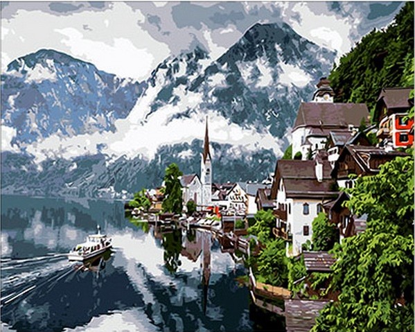 

Гальштат. Австрия (в раме). Картина по номерам. Babylon Premium 40x50
