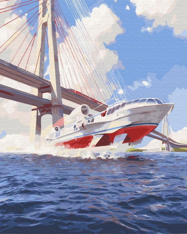 

Катер. Рисование по номерам без коробки. Brushme 40x50