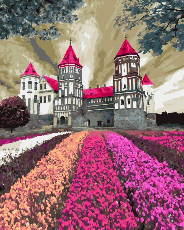 

Мирский замок в цветах. Набор для рисования. Brushme 40x50