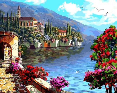 

Летний уголок. Картина по номерам. Babylon 40x50