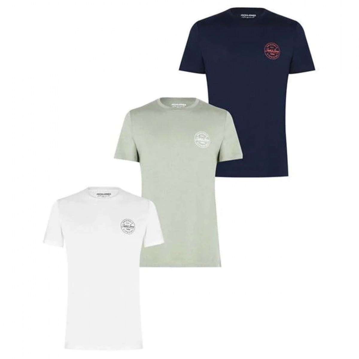 

Футболка Jack and Jones Heritage Logo T-Shirts 3-Pack Nvy/Khki/Wht,  (46, Футболка Jack and Jones Heritage Logo T-Shirts 3-Pack Nvy/Khki/Wht, M (46)