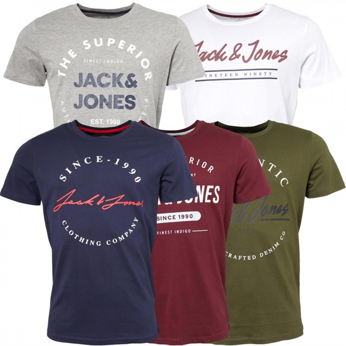 

Футболка JACK AND JONES Herro  Five Pack Olive Night/White/Light Grey Melange/Navy Blazer Multi,  (44, Футболка JACK AND JONES Herro s Five Pack Olive Night/White/Light Grey Melange/Navy Blazer Multi, S (44)