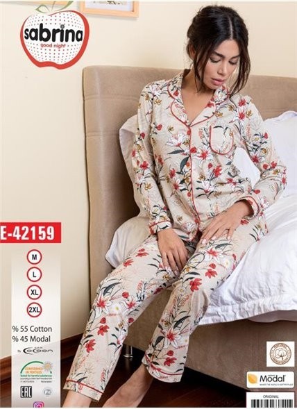 

Женская пижама(брюки + футболка д/р) хлопковая Sabrina 42159, Женская пижама(брюки + футболка д/р) хлопковая Sabrina 42159 2XL