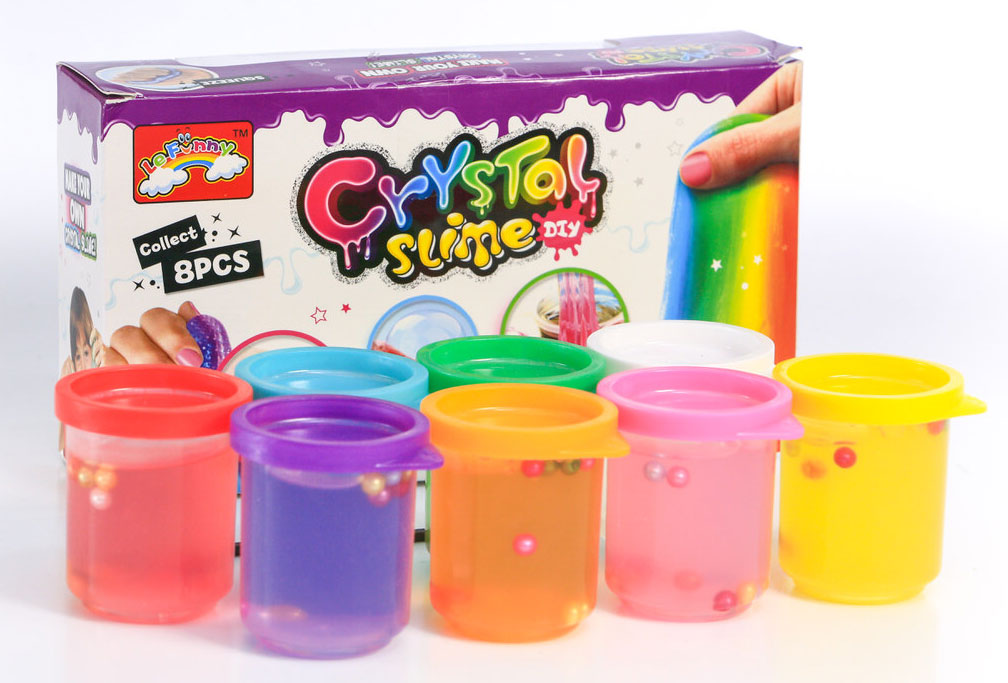 

Набор слаймов с бусинками Mini Mio Crystal Slime Magic Drops 8 шт (КРБ634/432Б8)