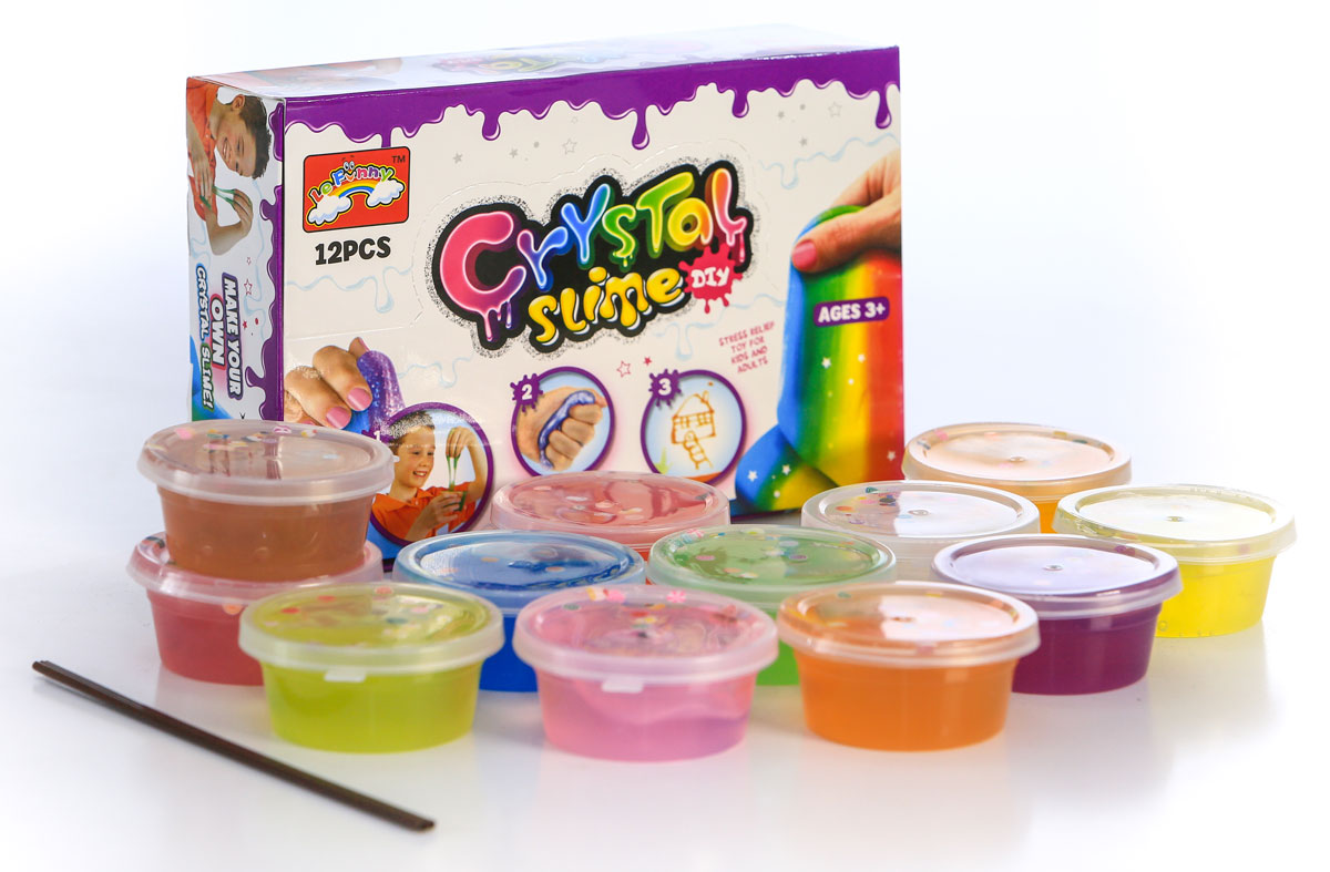 

Набор слаймов с конфетти Mini Mio Crystal Slime Fiesta 12 шт (КРБ618/431К12)