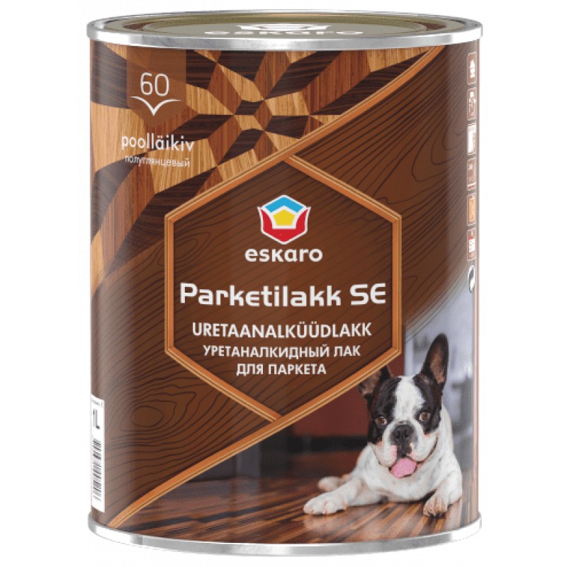 

Лак для пола и паркета полуглянцевый Eskaro Parketilakk SE 60 1л