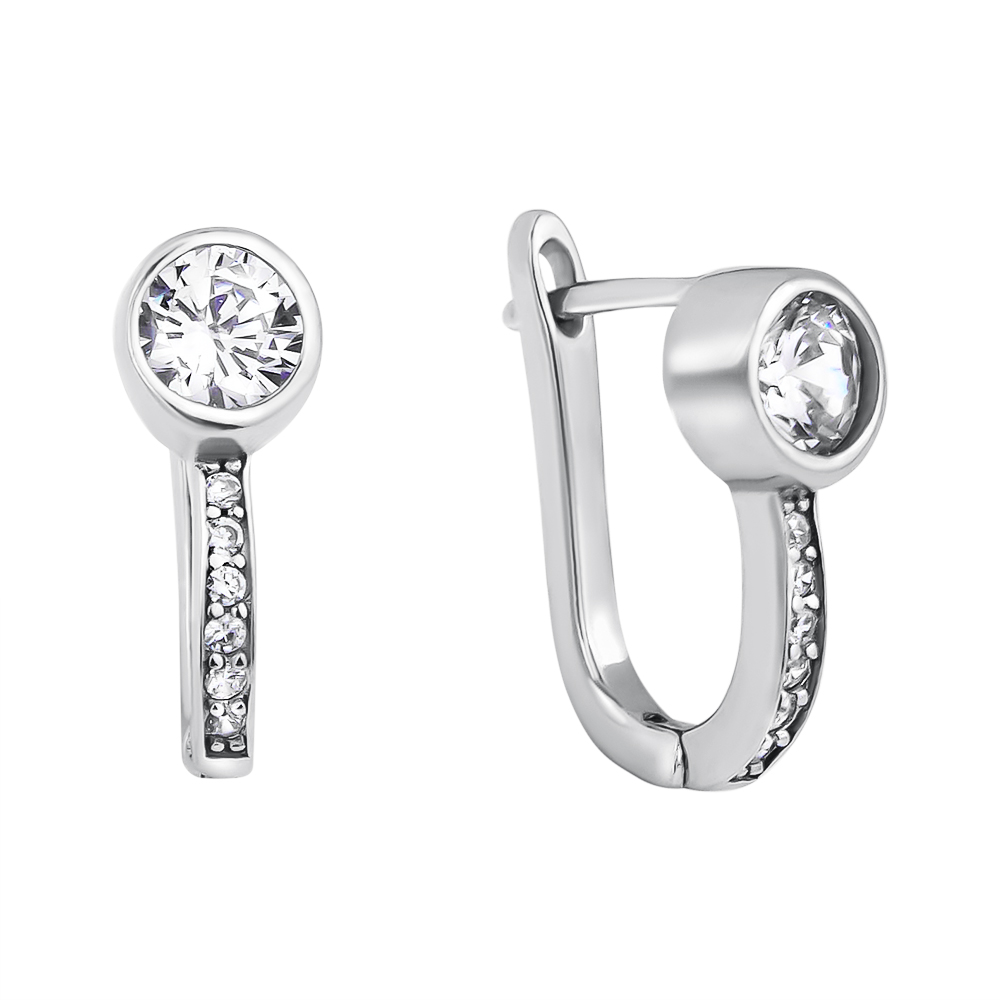 

Серебряные серьги с фианитами 000118069