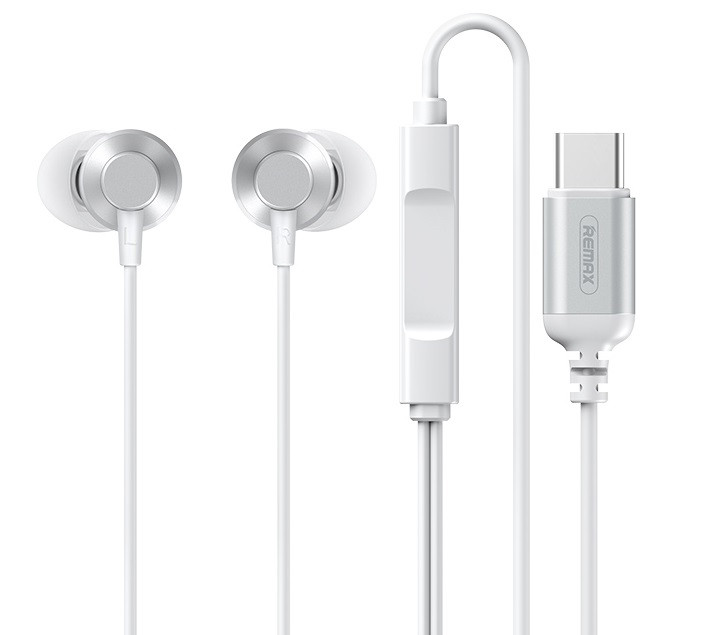 

Наушники Type-C проводные вакуумные с микрофоном гарнитура REMAX Metal Wired Earphone RM-512a Белый