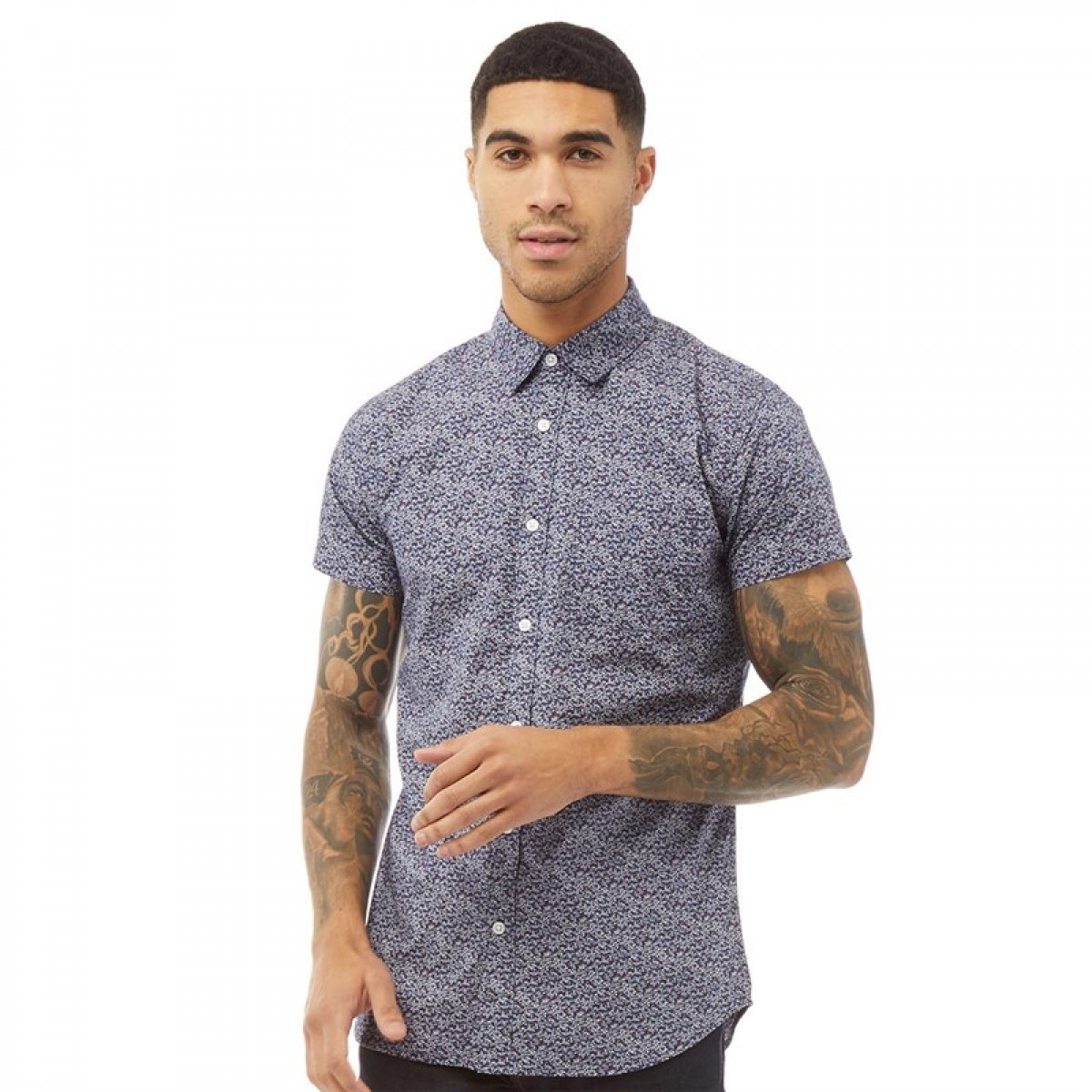 

Рубашка Fluid Cotton Floral Print Short Sleeve Shirt Navy/Multi Navy, L (48)