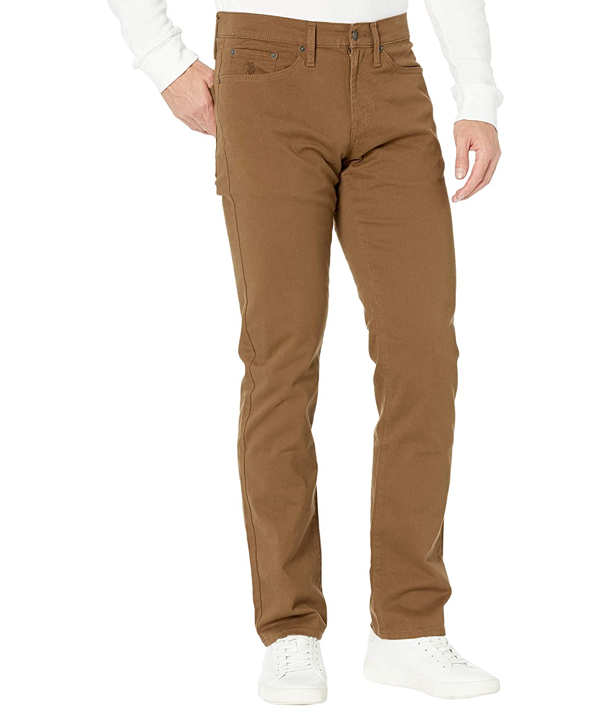 

Брюки U.S. POLO Slim Straight Stretch Five-Pocket Pants Moleskin Brown, 30W 32L