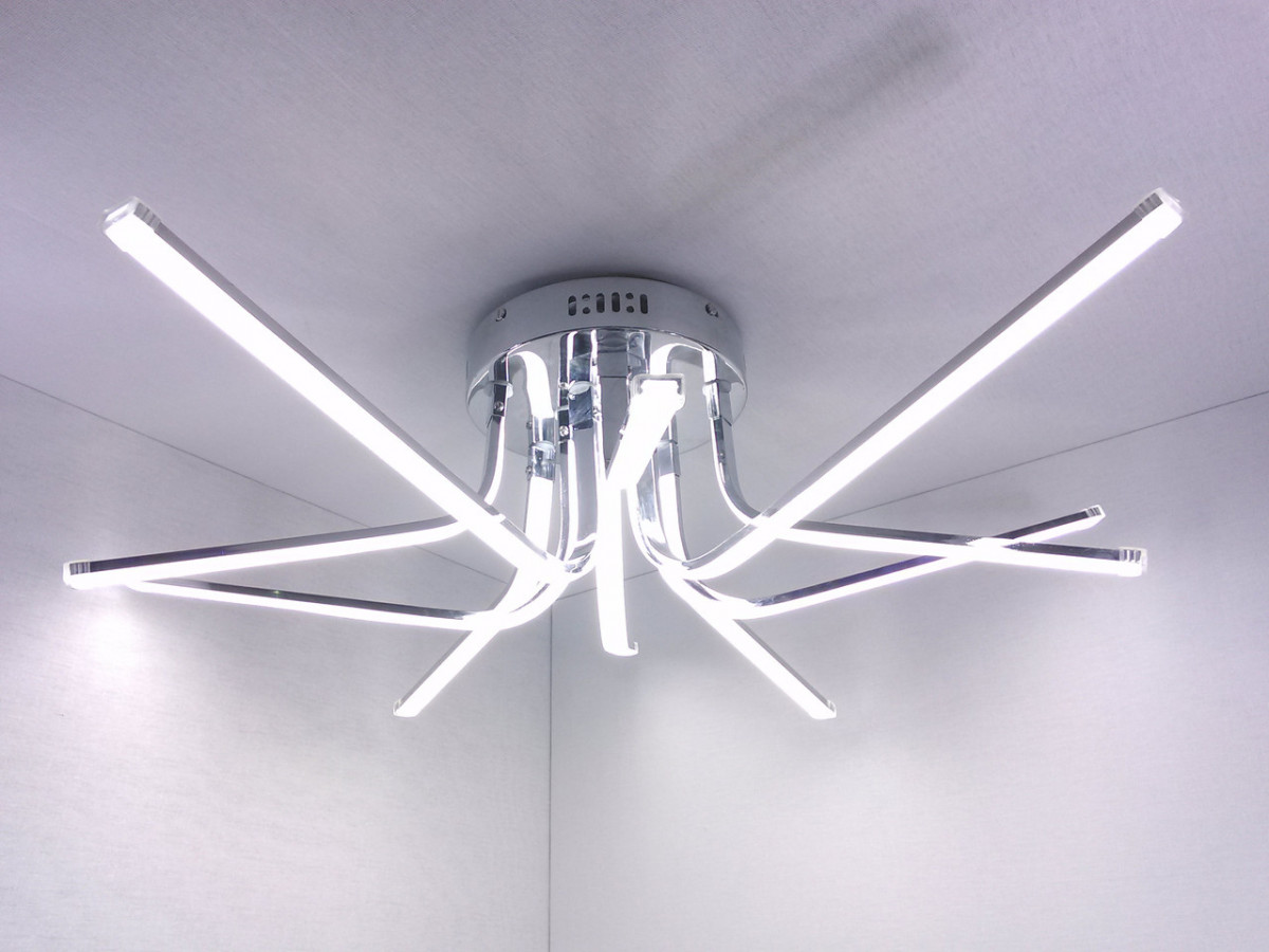 

Светодиодная потолочная LED люстра 9741/10 Хром 23х75х75 см.