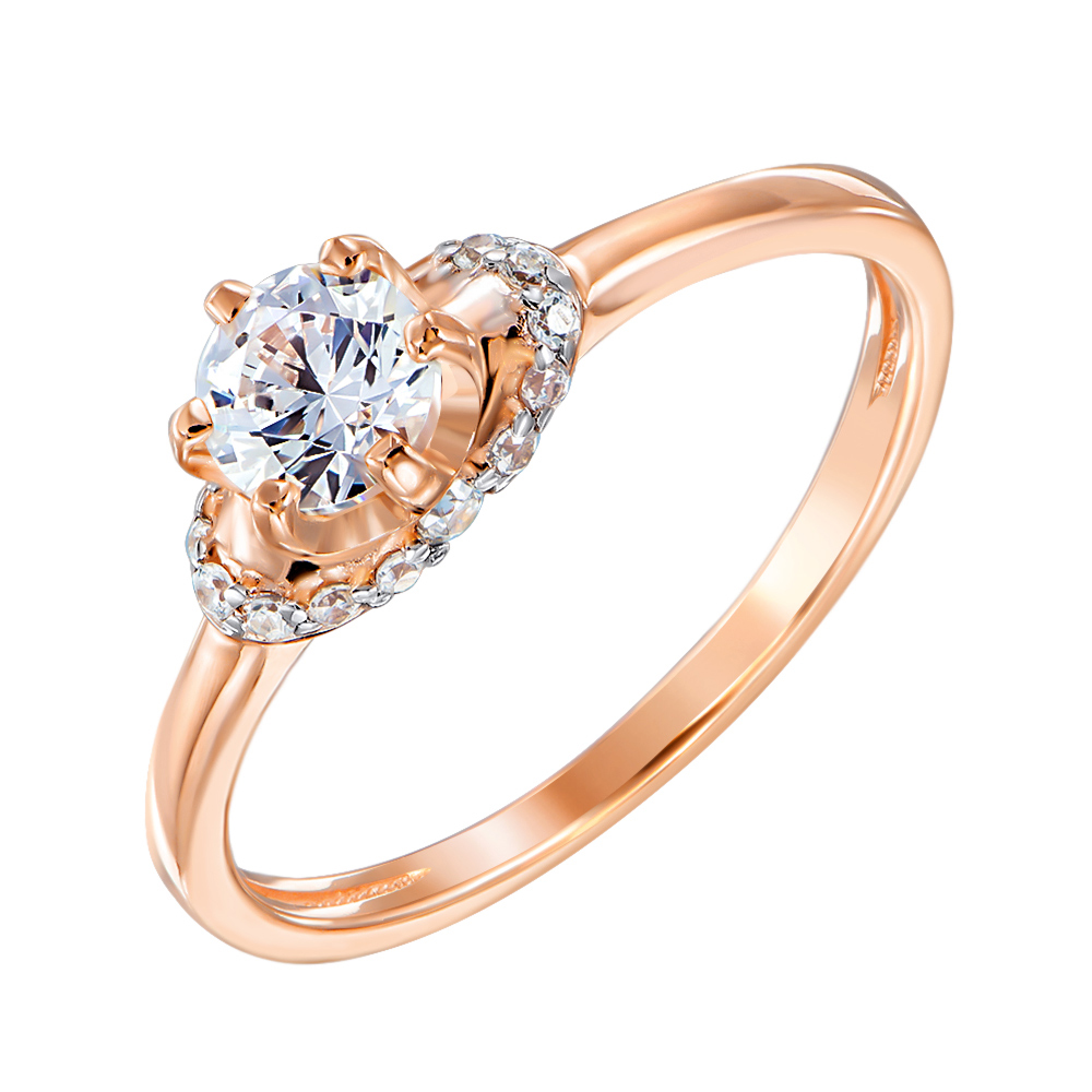 

Золотое кольцо Пенелопа в комбинированном цвете с фианитами S Zirconia 000122764 18 размера