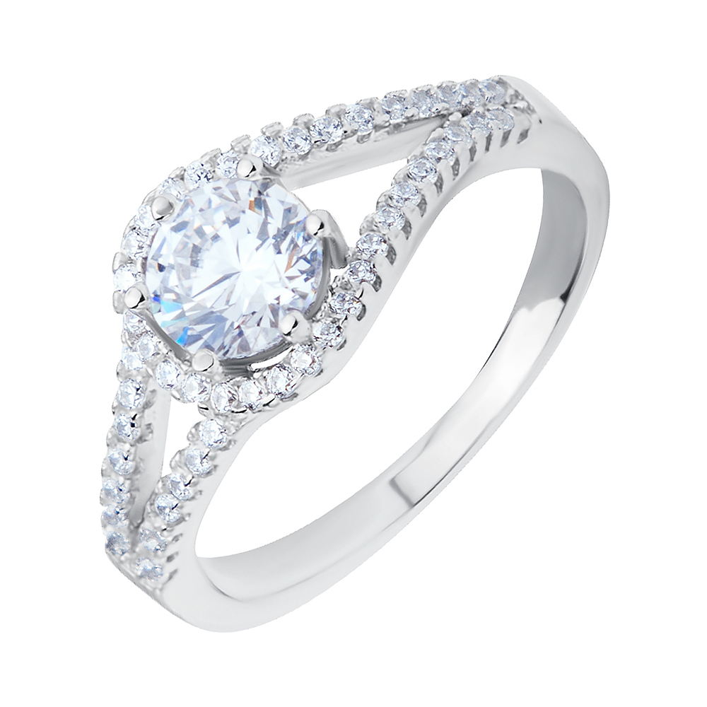 

Серебряное кольцо с фианитами 000116483 18 размера