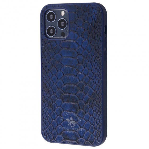 

Синий чехол Santa Barbara Polo Knight Змеиная кожа для iPhone 12 Pro Max