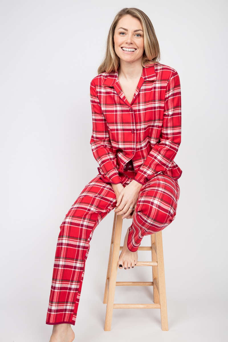 

Пижама женская Cyberjammies Robyn 4983-4984 14/L Красный в клетку