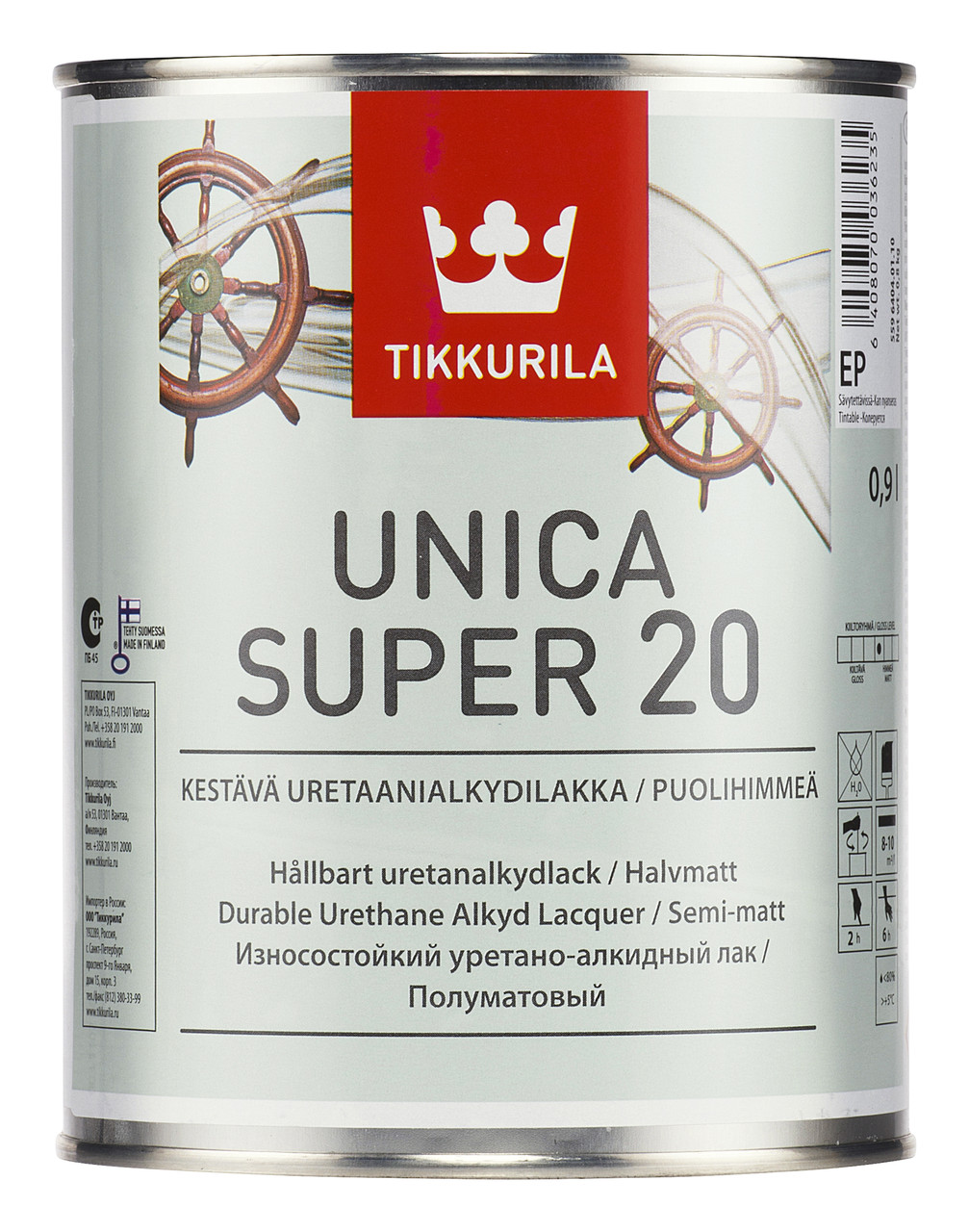

Лак Универсальный Tikkurila Уника Супер 0,9 л полуматовый