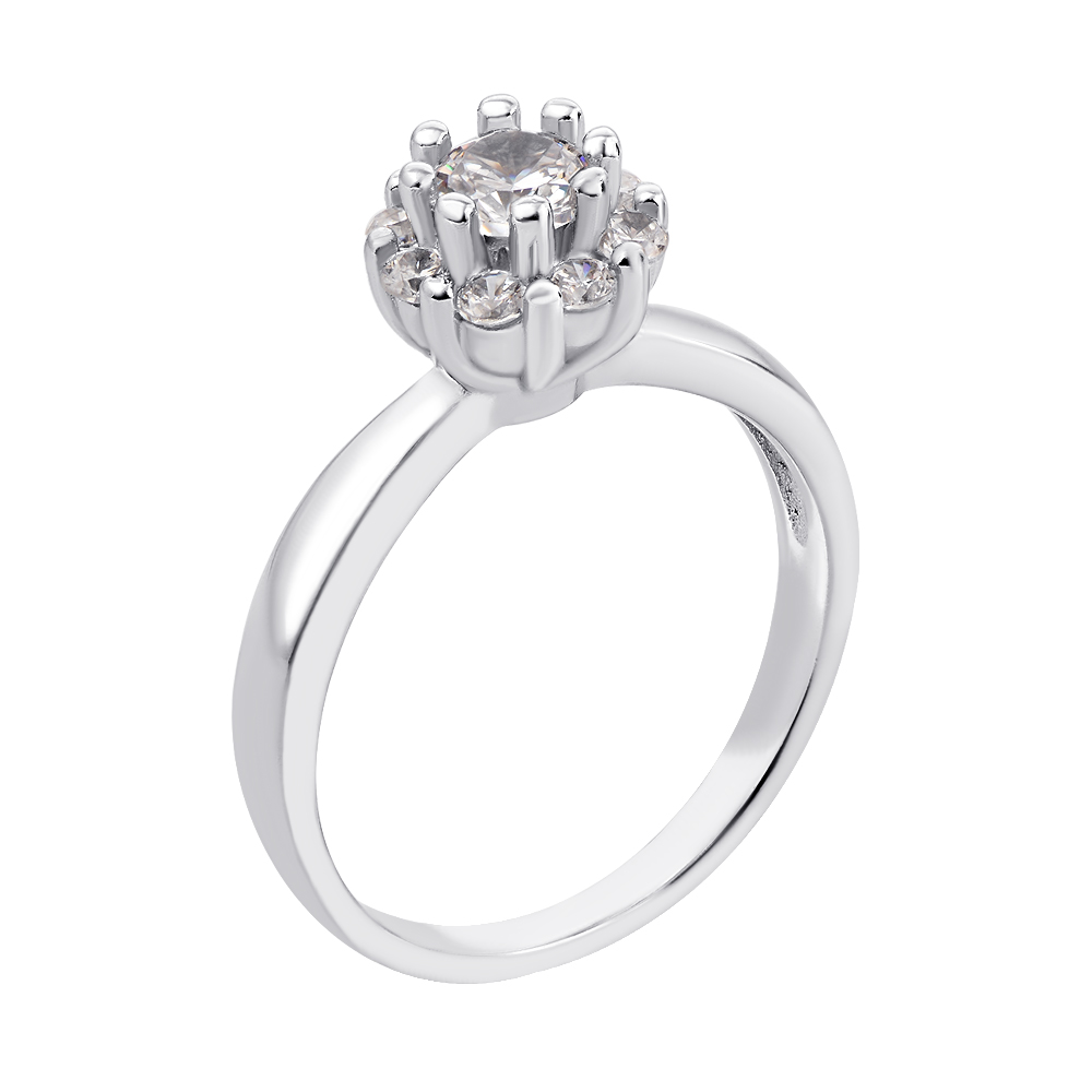 

Серебряное кольцо с фианитами 000134539 17.5 размера