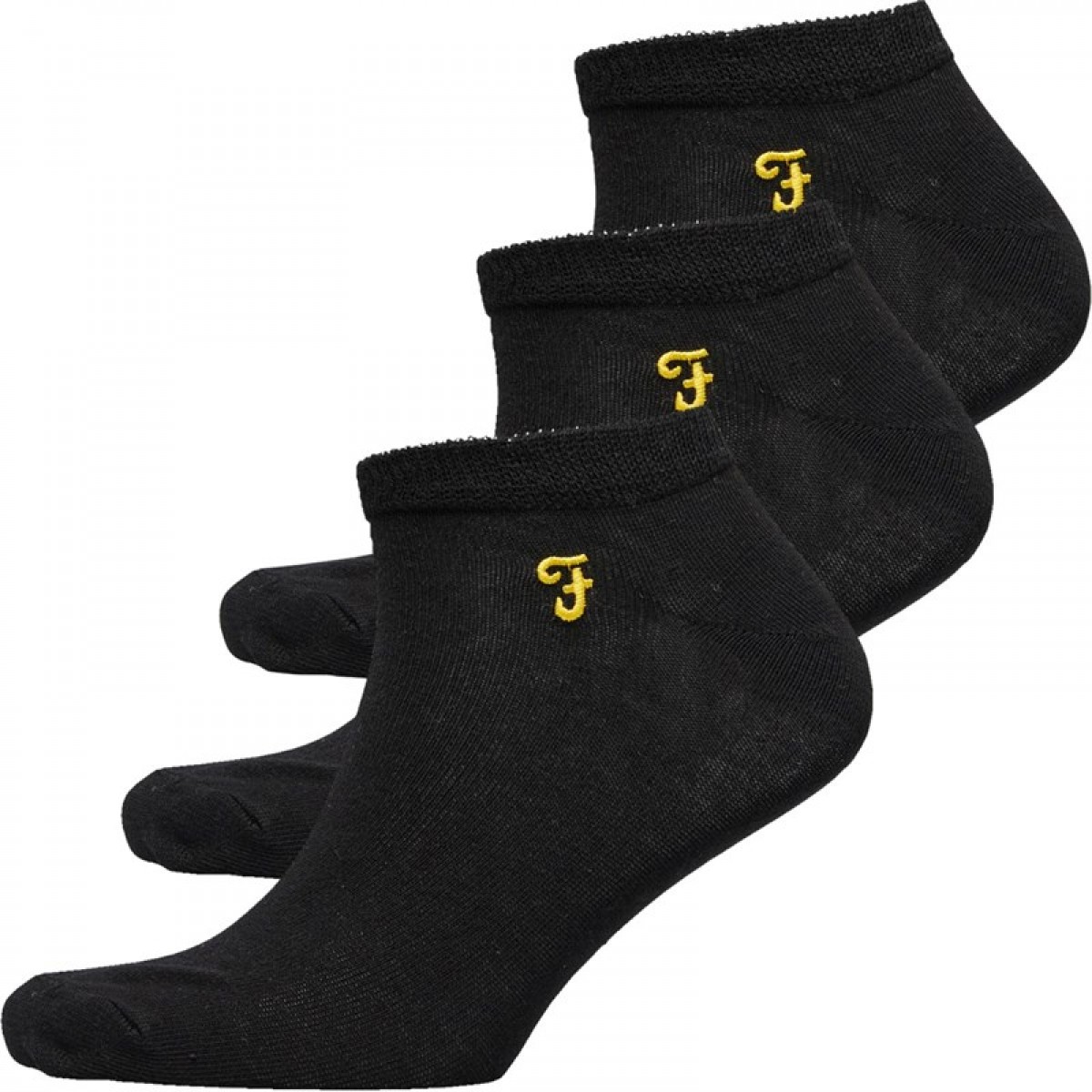 

Носки Farah Sherrill Three Pack Trainer Line Black Black, 40-45