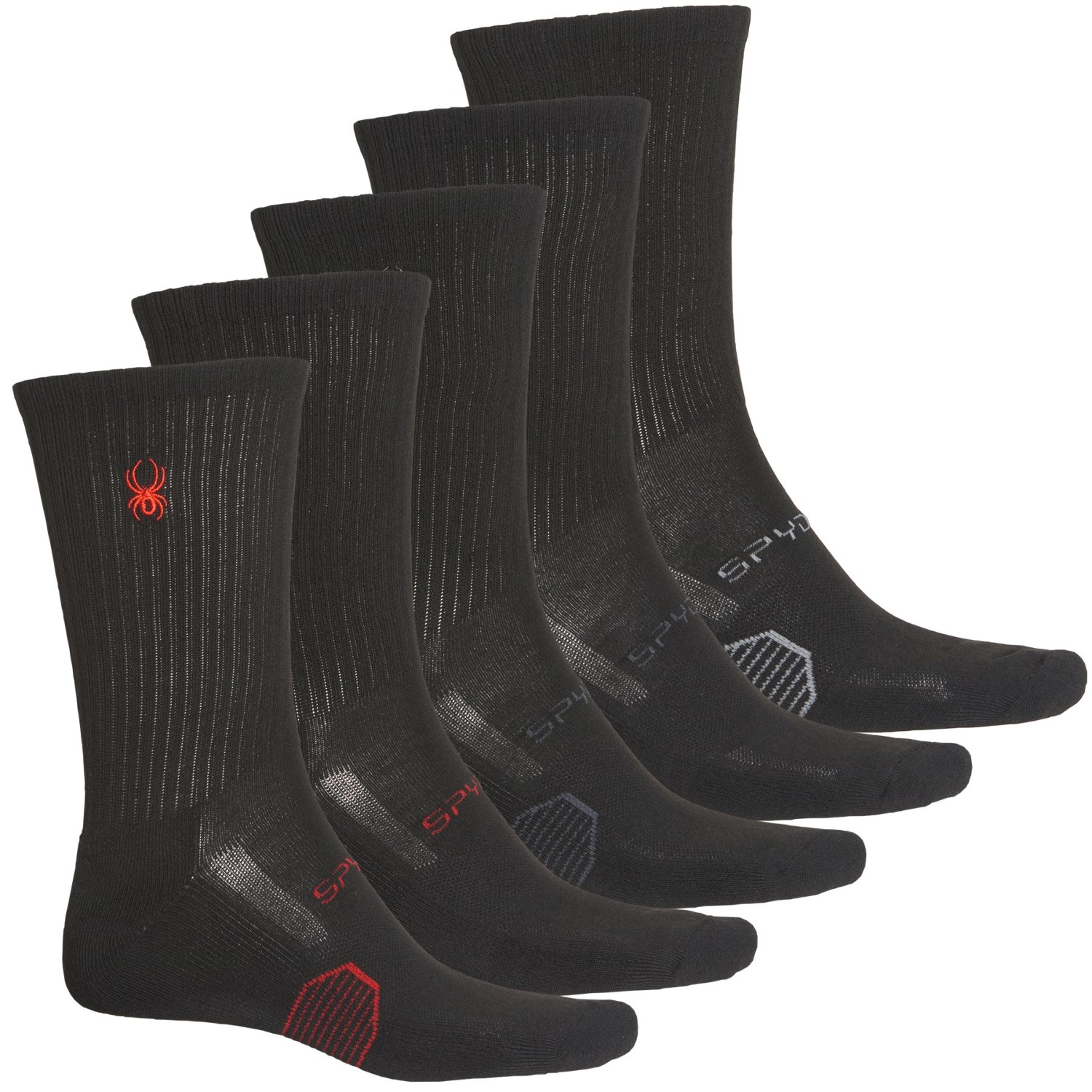 

Носки Spyder Sole Stripe Half-Cushion - 5-Pack, Crew Black, L (48)