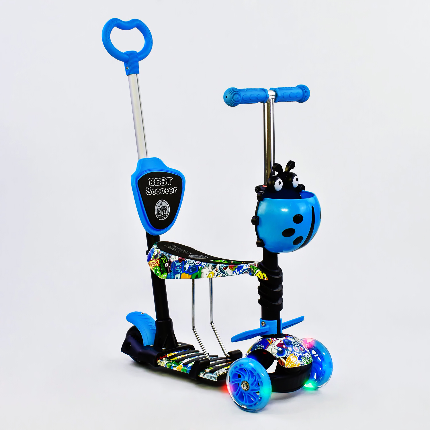 

Самокат 5в1 Best Scooter (PU колеса с подсветкой) Абстракция Multicolor (74068)