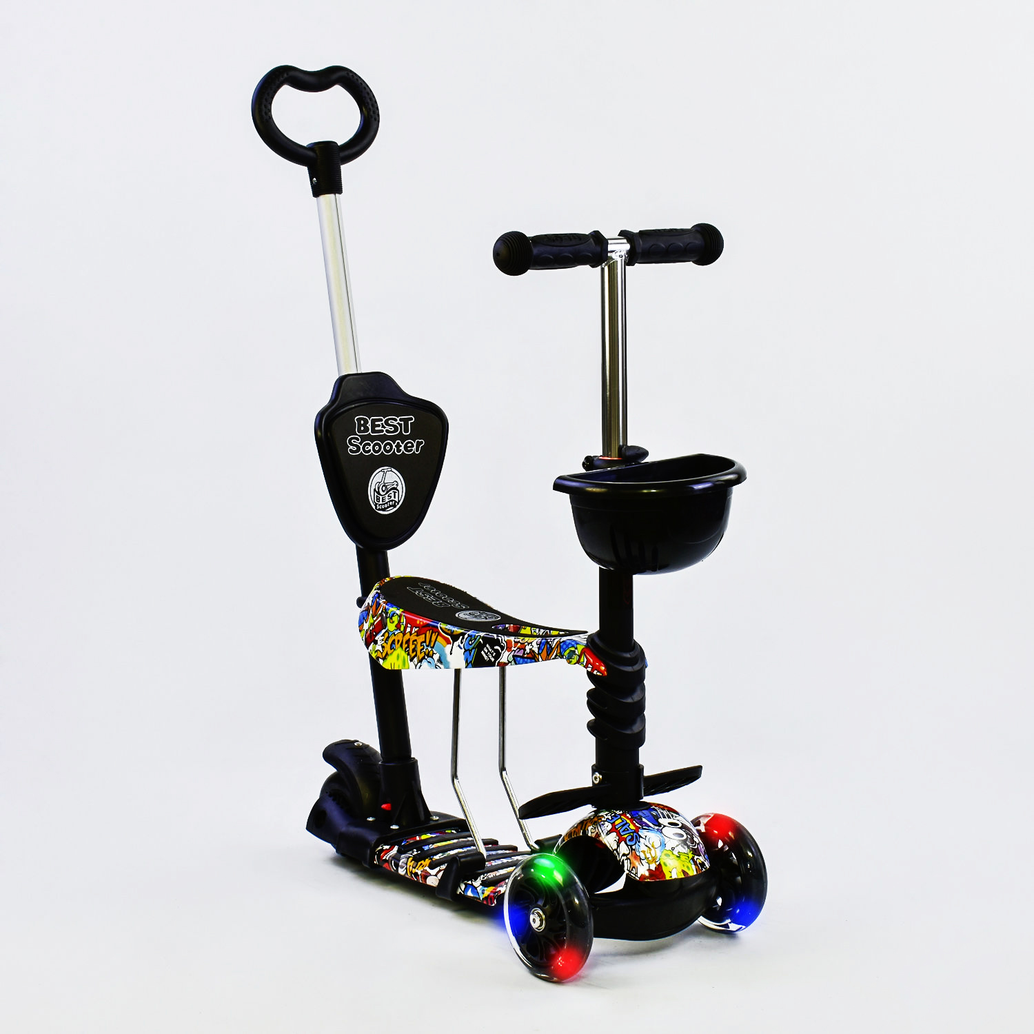 

Самокат 5в1 Best Scooter (PU колеса с подсветкой) Абстракция Multicolor (74054)