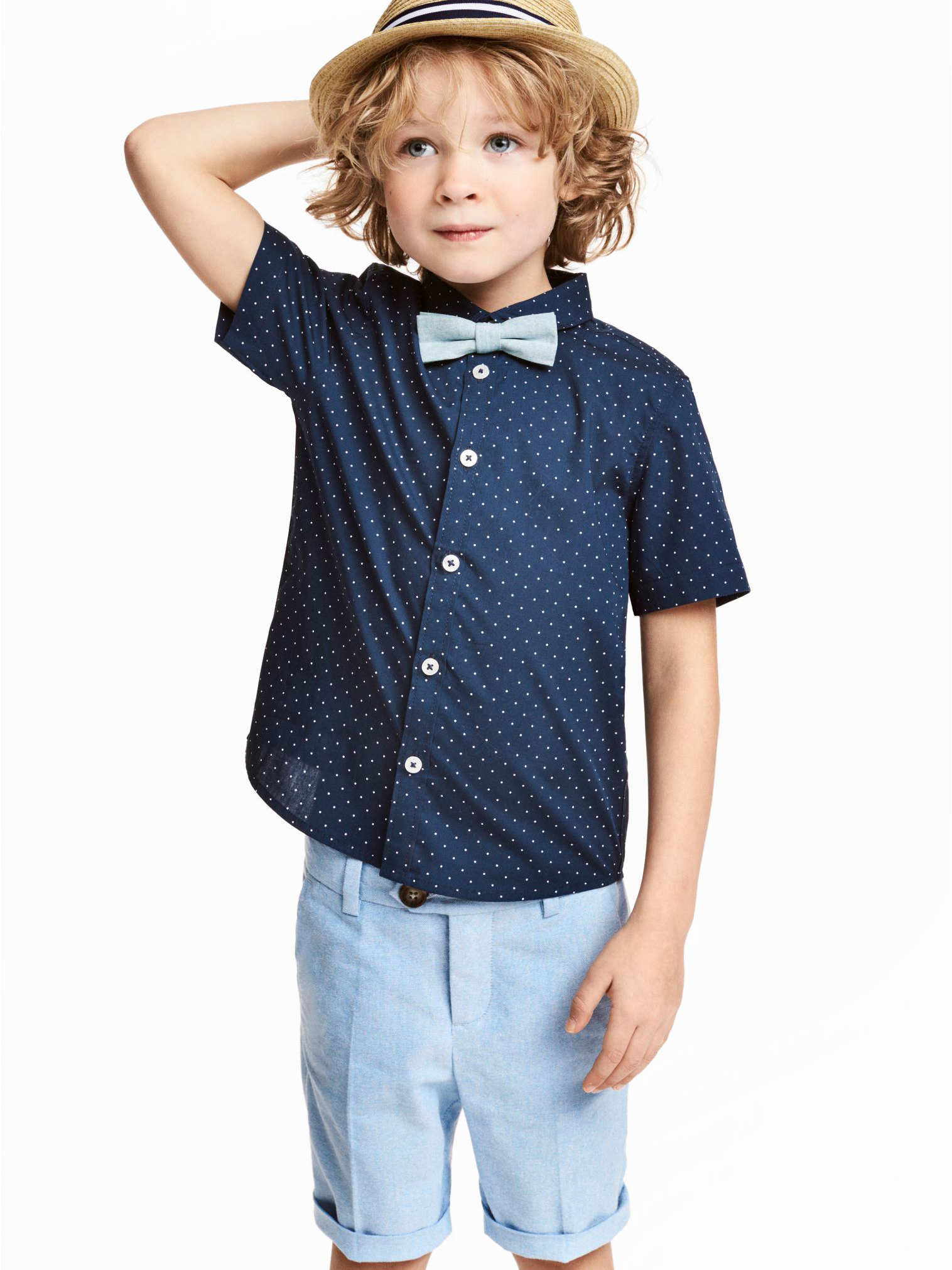 

Рубашка + бабочка H&M 05-0444164-005 104 см Синяя (СА2000001478516)