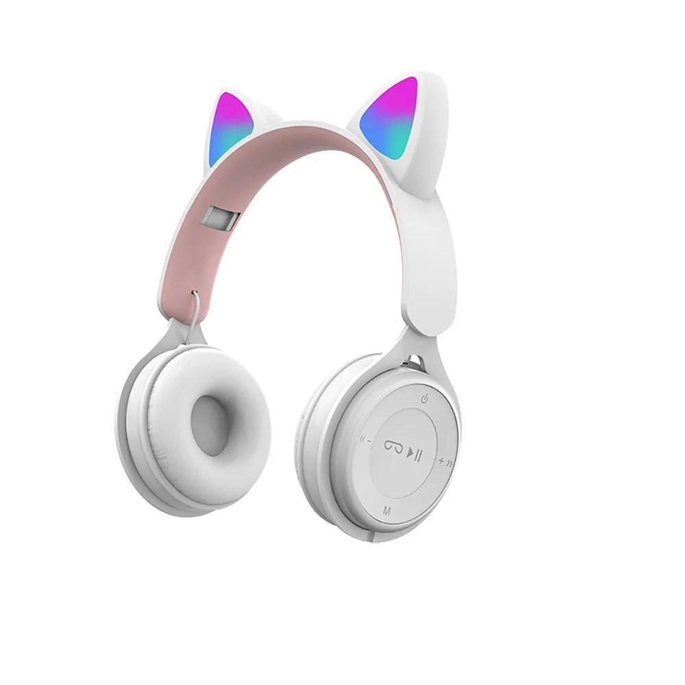 

Беспроводные Bluetooth наушники Cat Ear DR-08 с ушками и подсветкой Белые