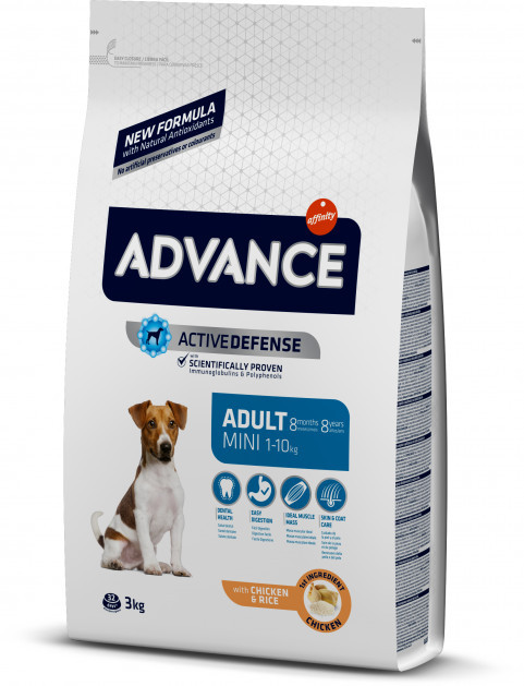 

Advance Dog Mini Adult, для взрослых собак маленьких пород, 3 кг.