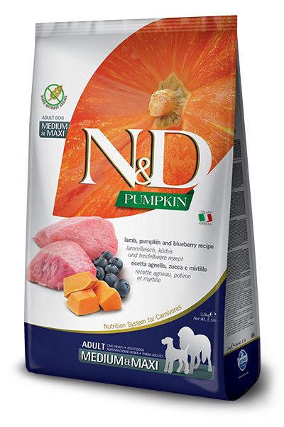 

Farmina (Фармина) N&D GRAIN FREE PUMPKIN DOG LAMB & BLUEBERRY ADULT MEDIUM & MAXI 12 KGБеззерновой сухой корм для собак среднихи и крупных пород (тыква/ягненок/черника), 12 кг