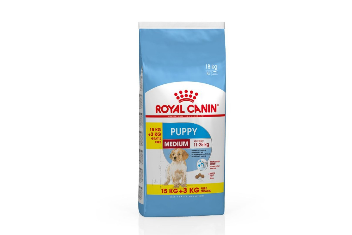 

Royal Canin Medium Puppy, корм для щенков средних пород, 15+3 кг.
