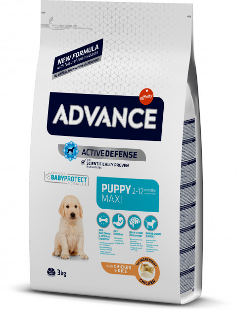 

Advance Dog Maxi Puppy для щенков больших пород с курицей и рисом, 18 кг.