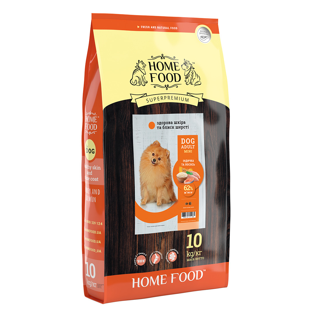 

Home Food, корм для взрослых собак мини пород, «Индейка и лосось», 10 кг