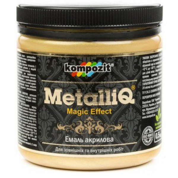 

Краска-эмаль акриловая METALLIQ Kompozit 0,5 кг золото (ЕМ500975)